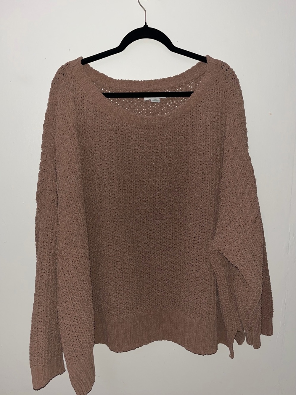 American Eagle Outfitters Taupe Scoop Neck Chunky Knit Sweater